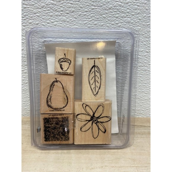 2003 Stampin Up All Natural Set Of 5 Rubber Stamps One Stamp Is Missing - Picture 1 of 3